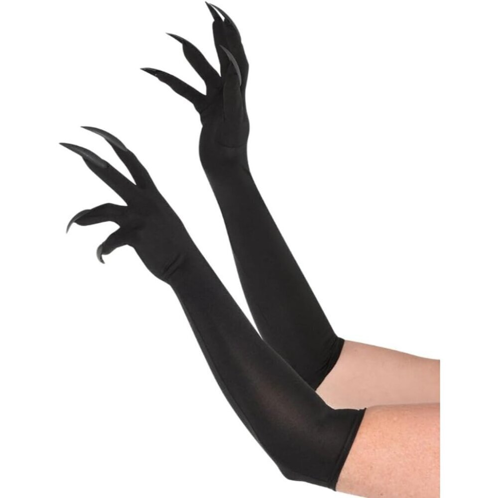Black Cat Claw Gloves for Adults Long Opera-Length Cosplay & Parties